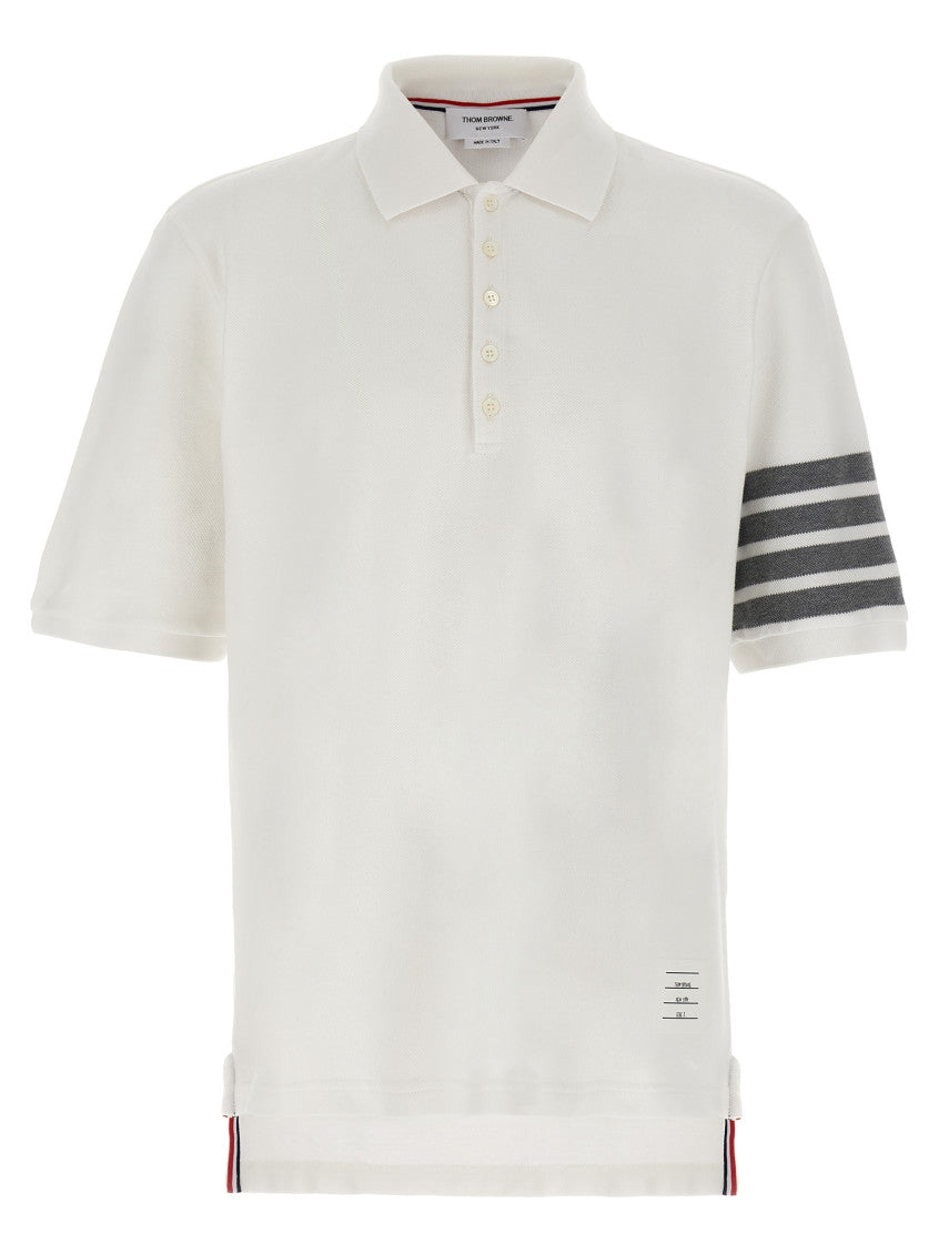 White 4Bar cotton polo shirt 1