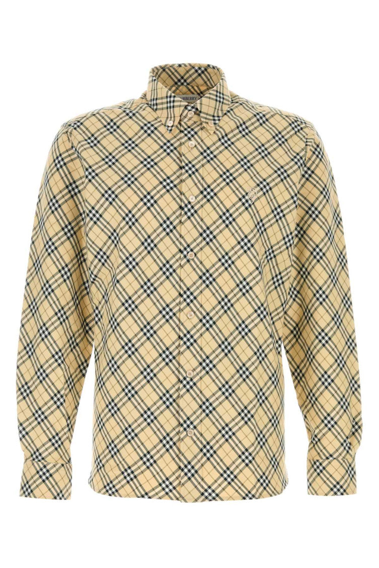 Beige Embroidered Cotton Shirt 1