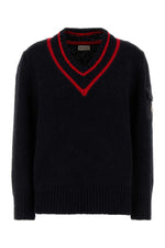 Navy Blue V-Neck Pullover 1
