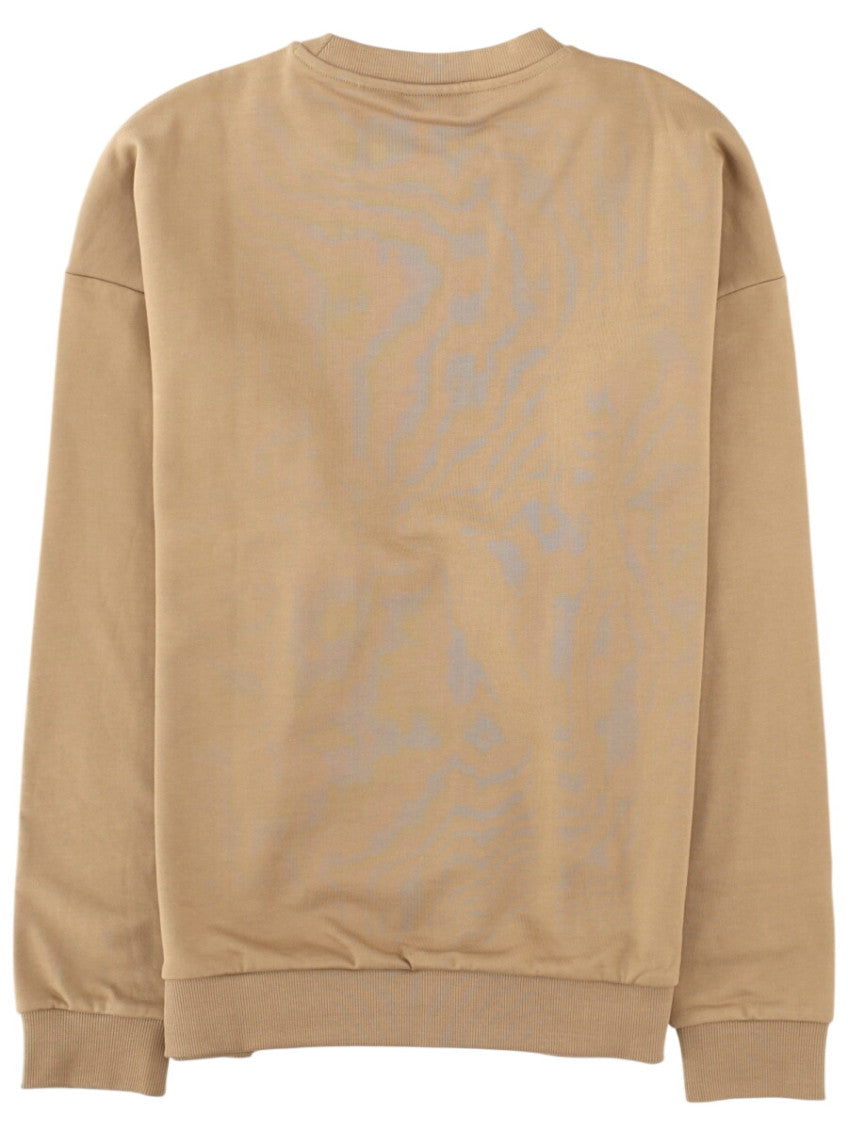 Beige Crew Neck Sweatshirt 2