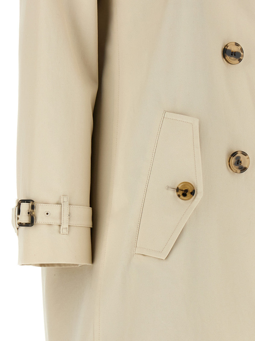Beige Solid Shirt Collar Trench Coat 4