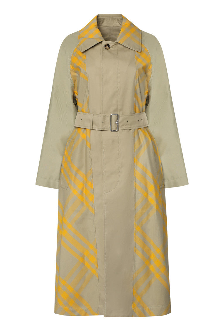 Beige Solid Shirt Collar Reversible Trench Coat 2
