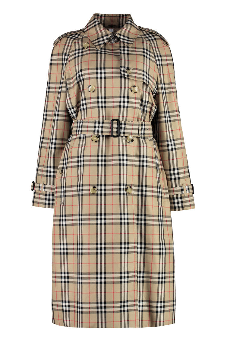 Beige Check Trench Coat 1