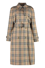 Beige Check Trench Coat 1