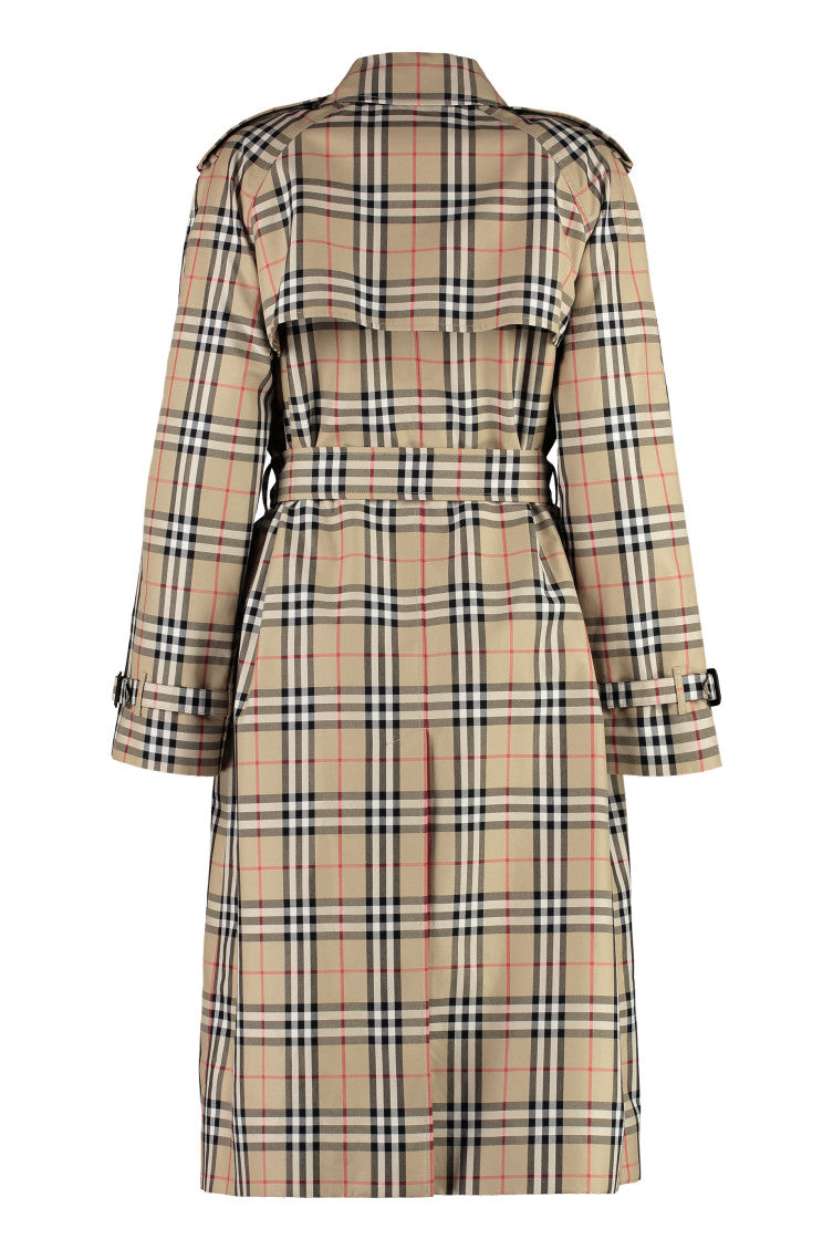 Beige Check Trench Coat 2