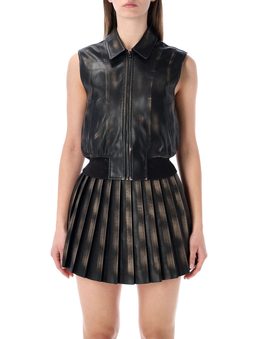 Black Solid Shirt Collar Jacket 1