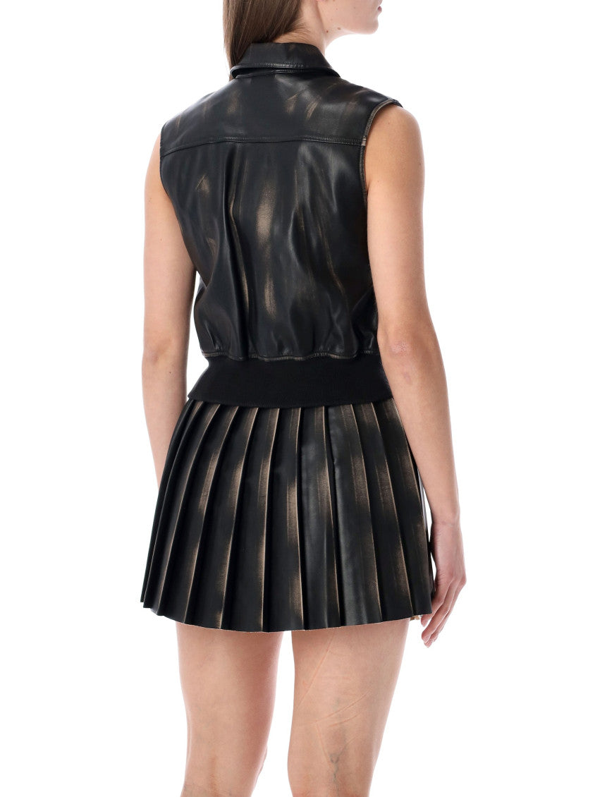 Black Solid Shirt Collar Jacket 2