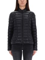 Black Quilted Mandarin Collar Jacket 1