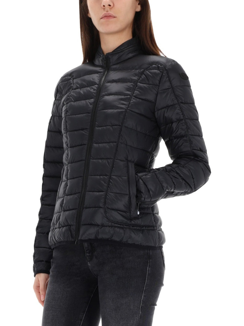 Black Quilted Mandarin Collar Jacket 4