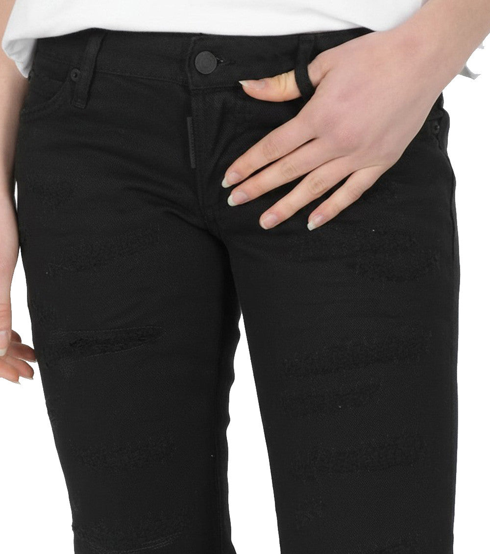 Black Skinny Mid Rise Jeans 3
