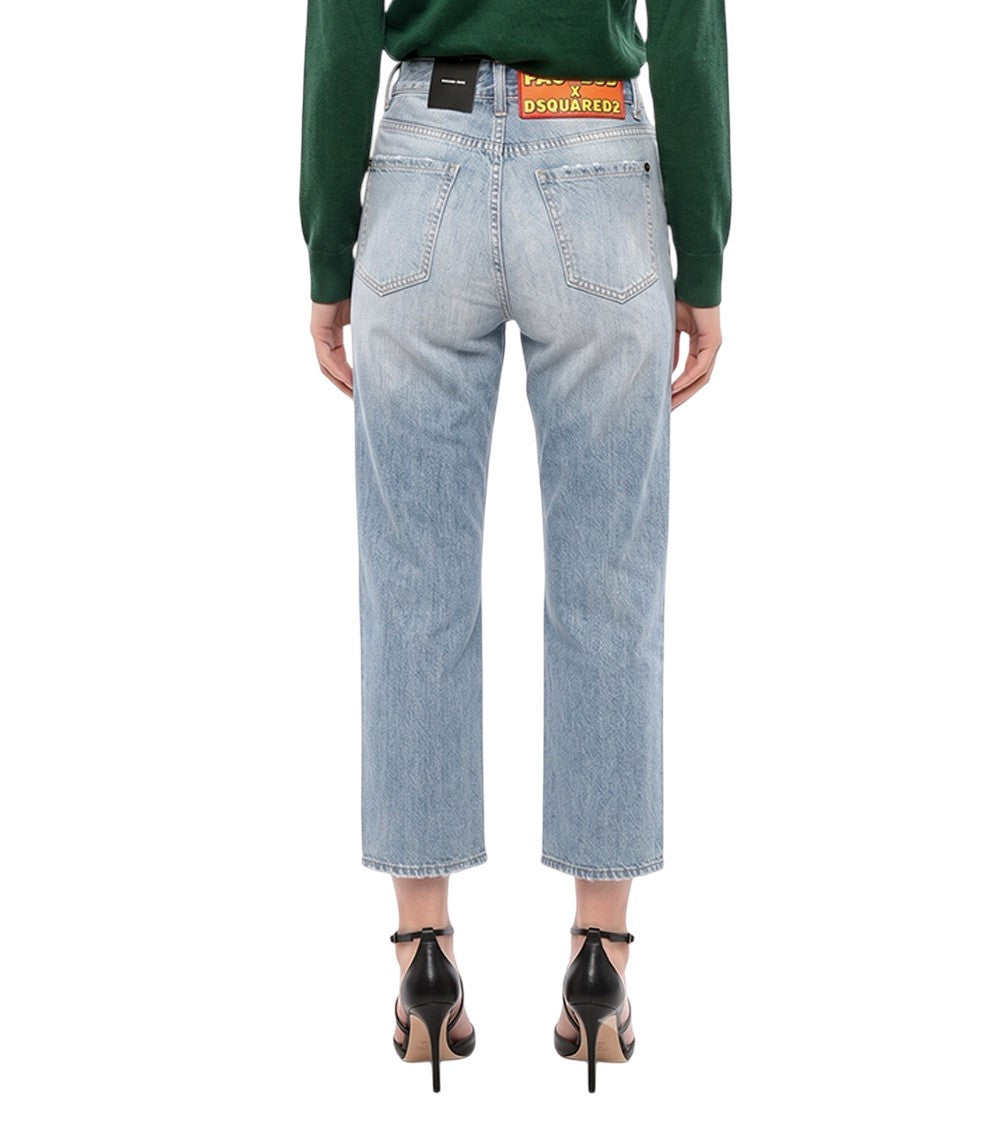 Blue Straight High Rise Jeans 2