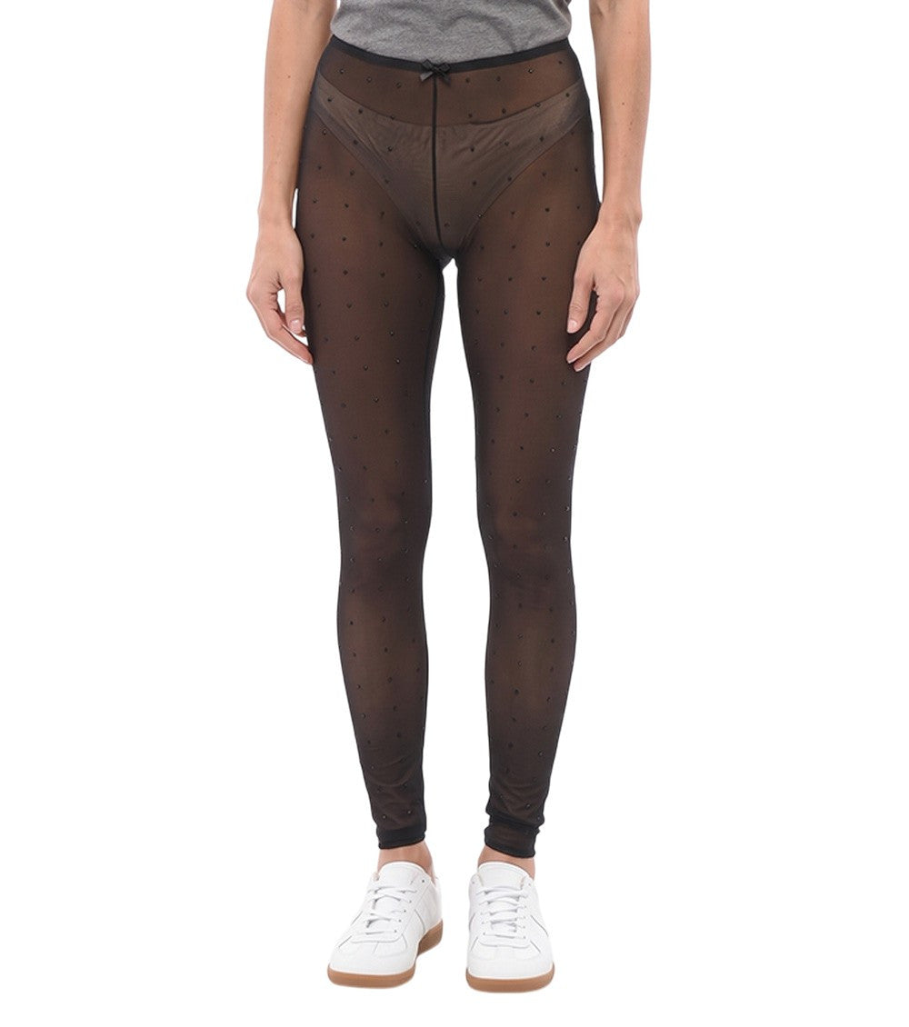 Black Nylon Embellished Activewear 1