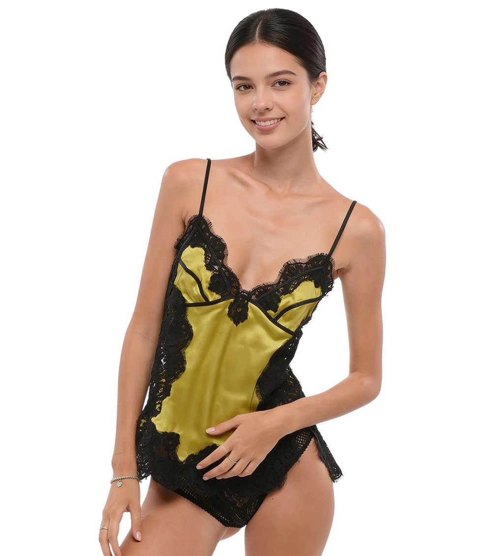 Black Lace V Neck Top 1