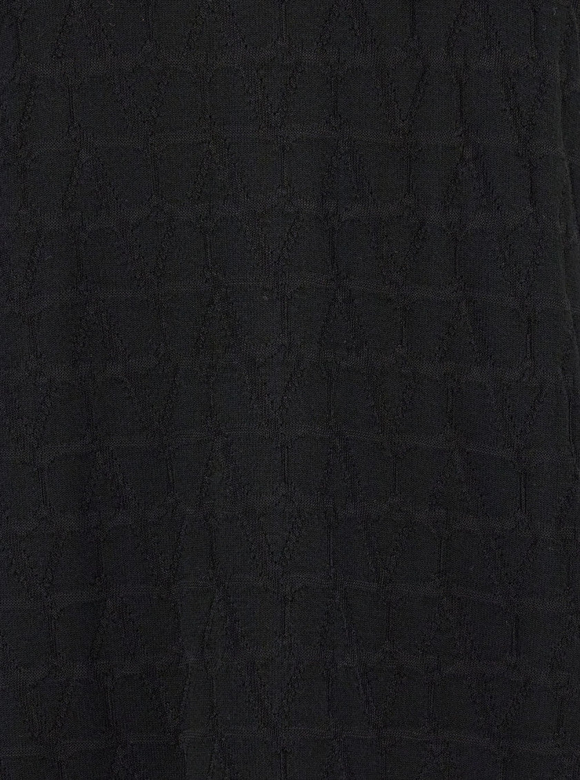 Black Crewneck Jacquard Sweater 3