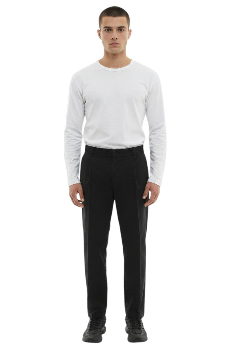 Black Tapered Pleated Pants 1