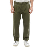 Green Straight Pleated Pants 1