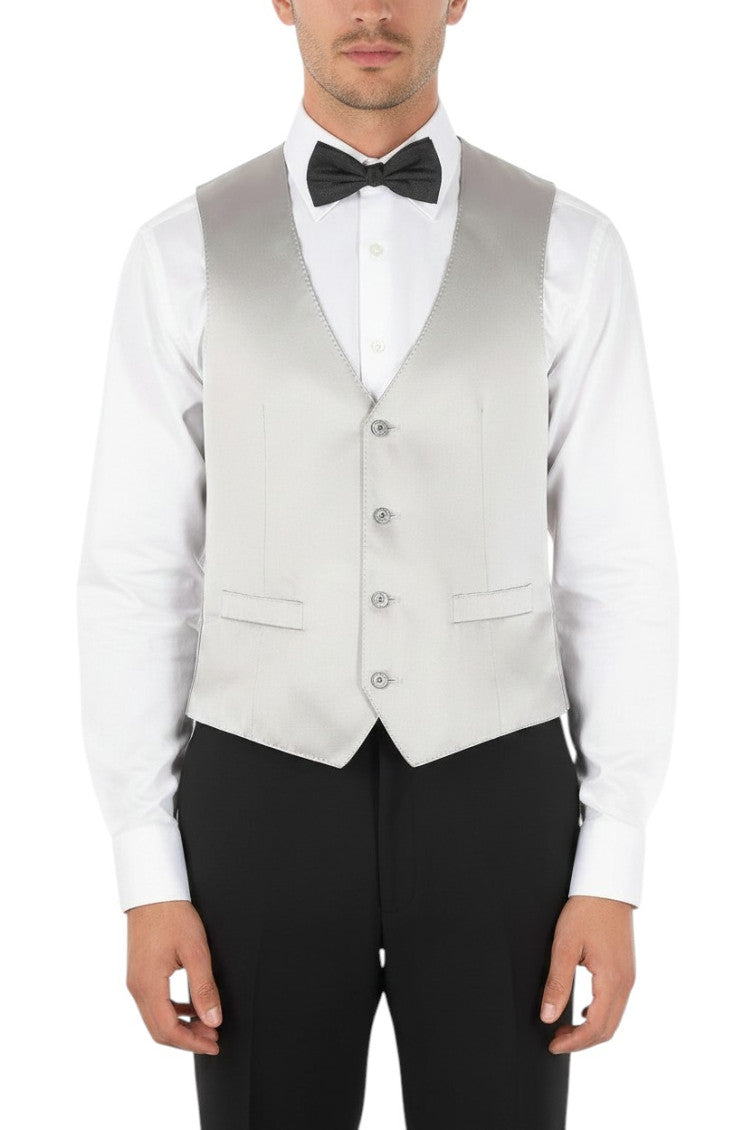 Grey V Neck Waistcoat 1