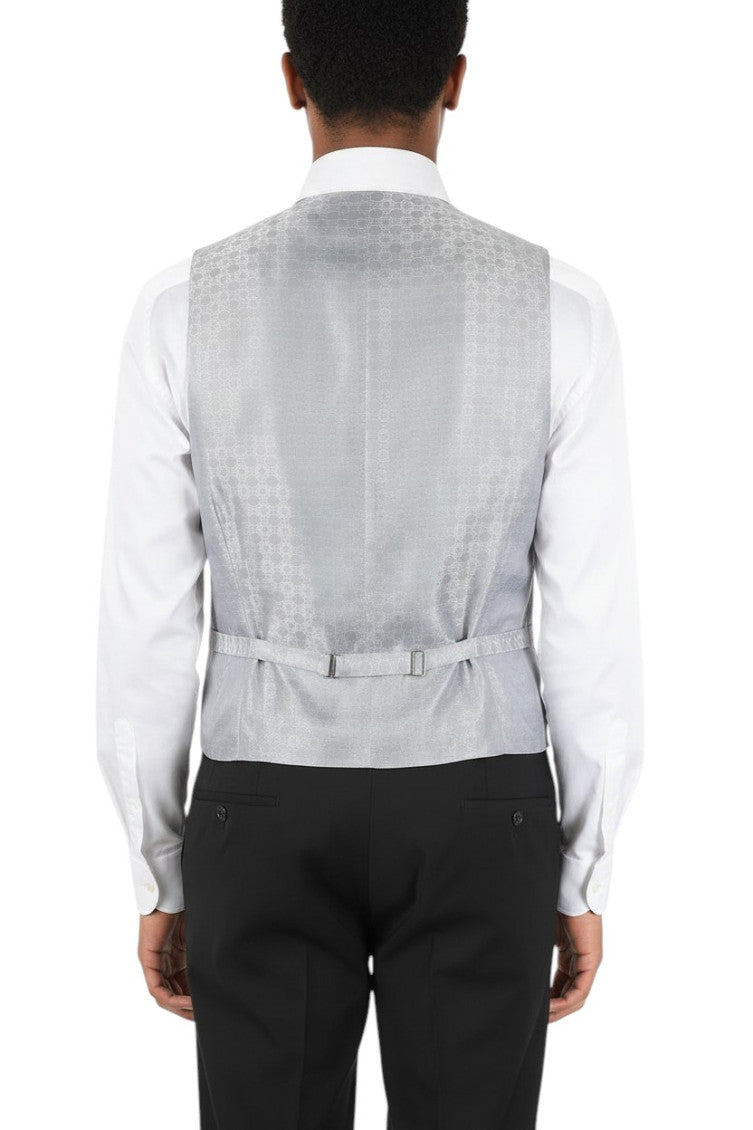 Grey V Neck Waistcoat 2