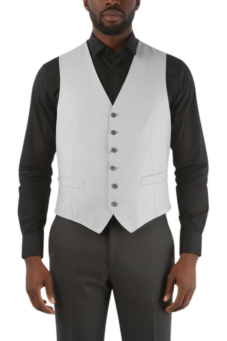Grey V Neck Waistcoat 1