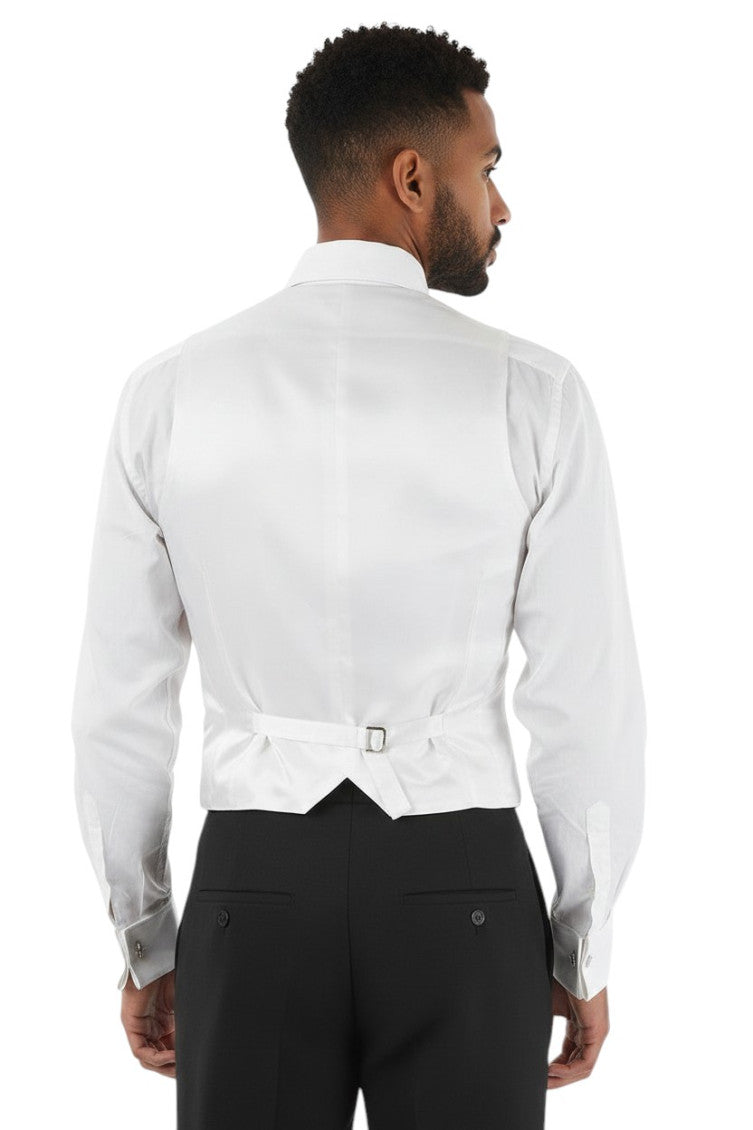 Silver V Neck Waistcoat 2