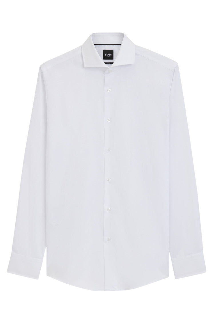 White Regular Solid Shirt 1