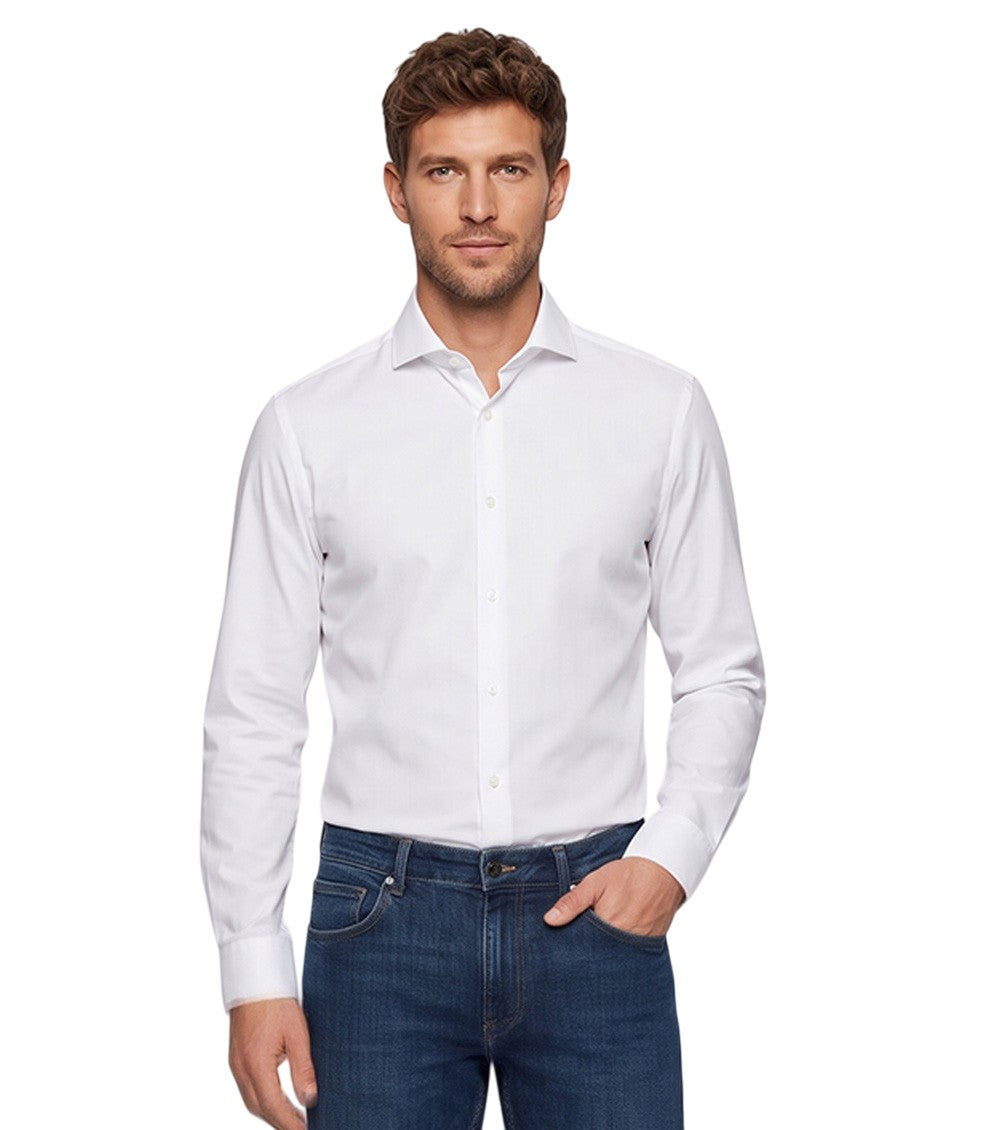 White Regular Solid Shirt 2