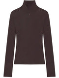 Brown Logo Turtle Neck T-Shirt 1