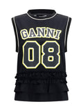 Black Graphic Crew Neck Top 1