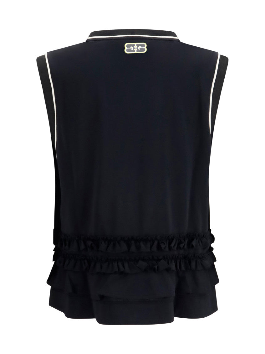 Black Graphic Crew Neck Top 2