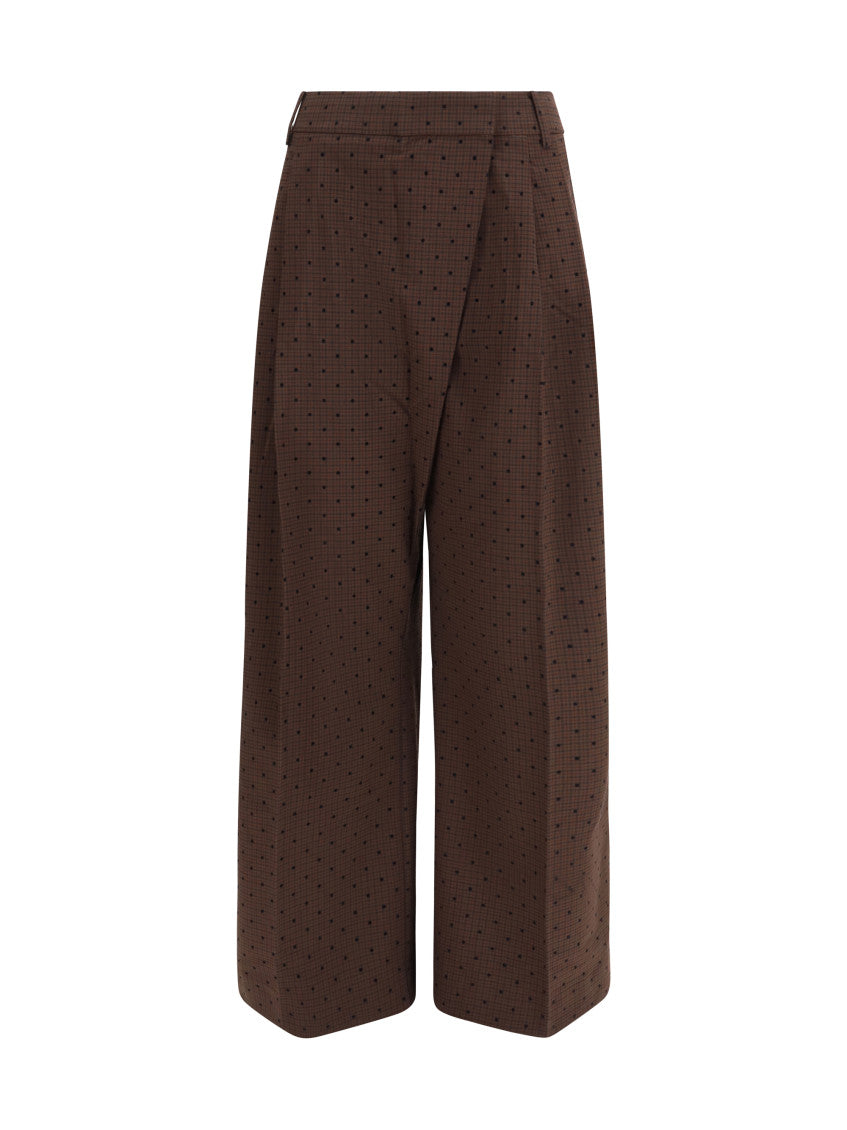 Brown Loose Flat Front Pants 1