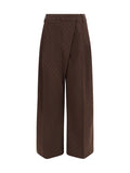Brown Loose Flat Front Pants 1