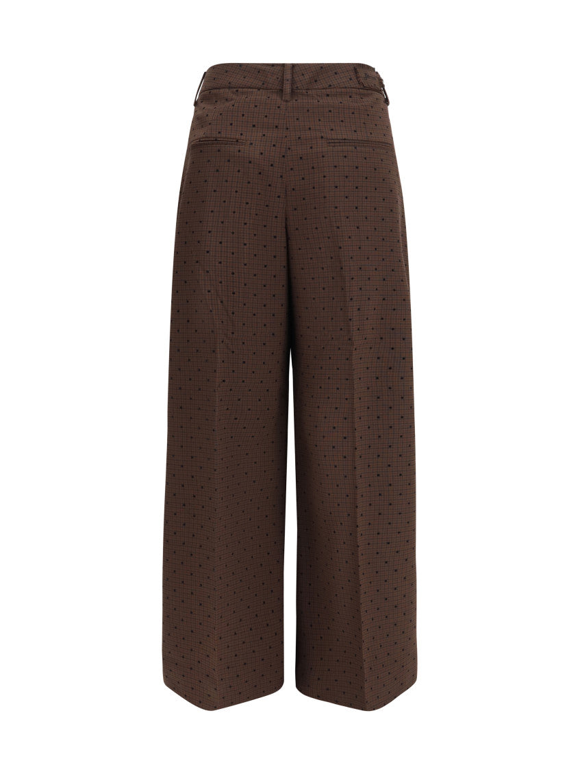 Brown Loose Flat Front Pants 2