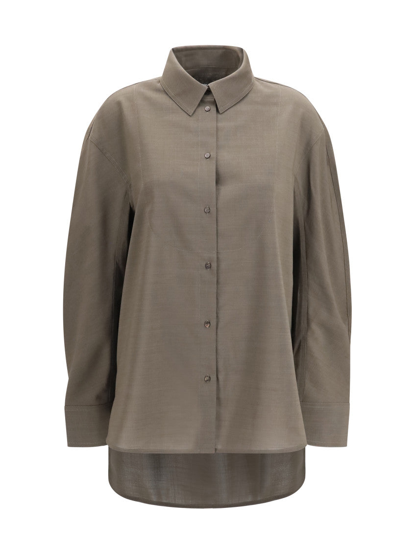 Grey Straight Solid Shirt 1