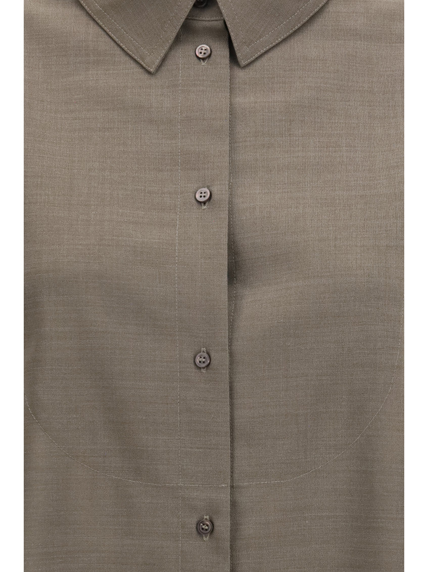 Grey Straight Solid Shirt 3