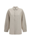Beige Straight Solid Shirt 1