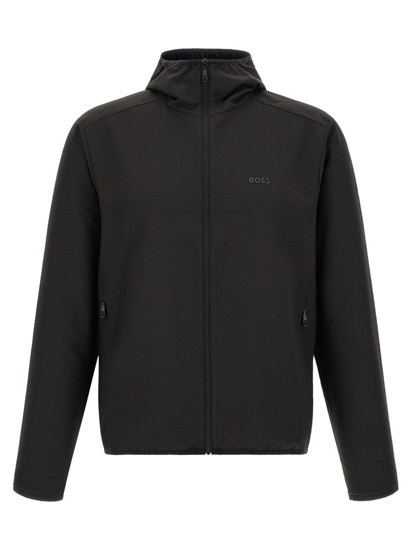 Black Logo Hood Jacket 1