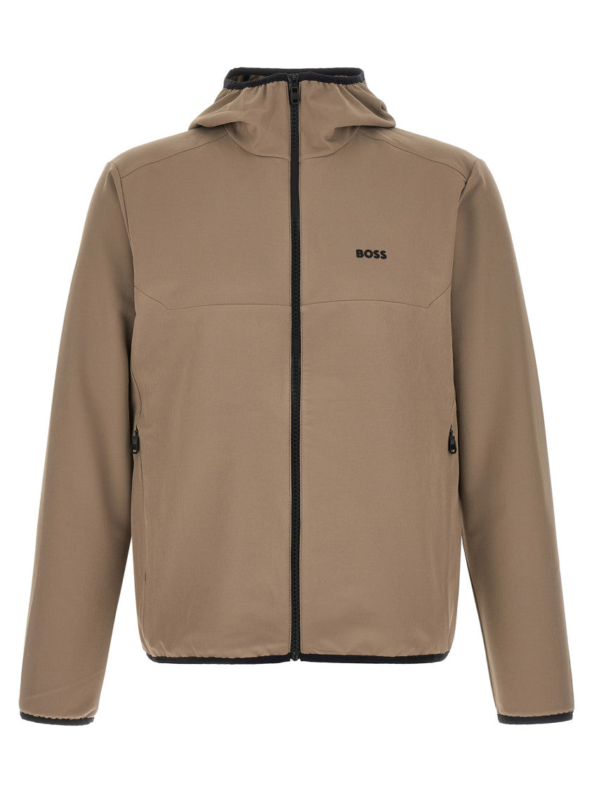 Beige Logo Hood Jacket 1