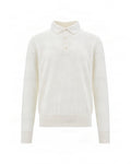 White Knitted Polo Sweater 1