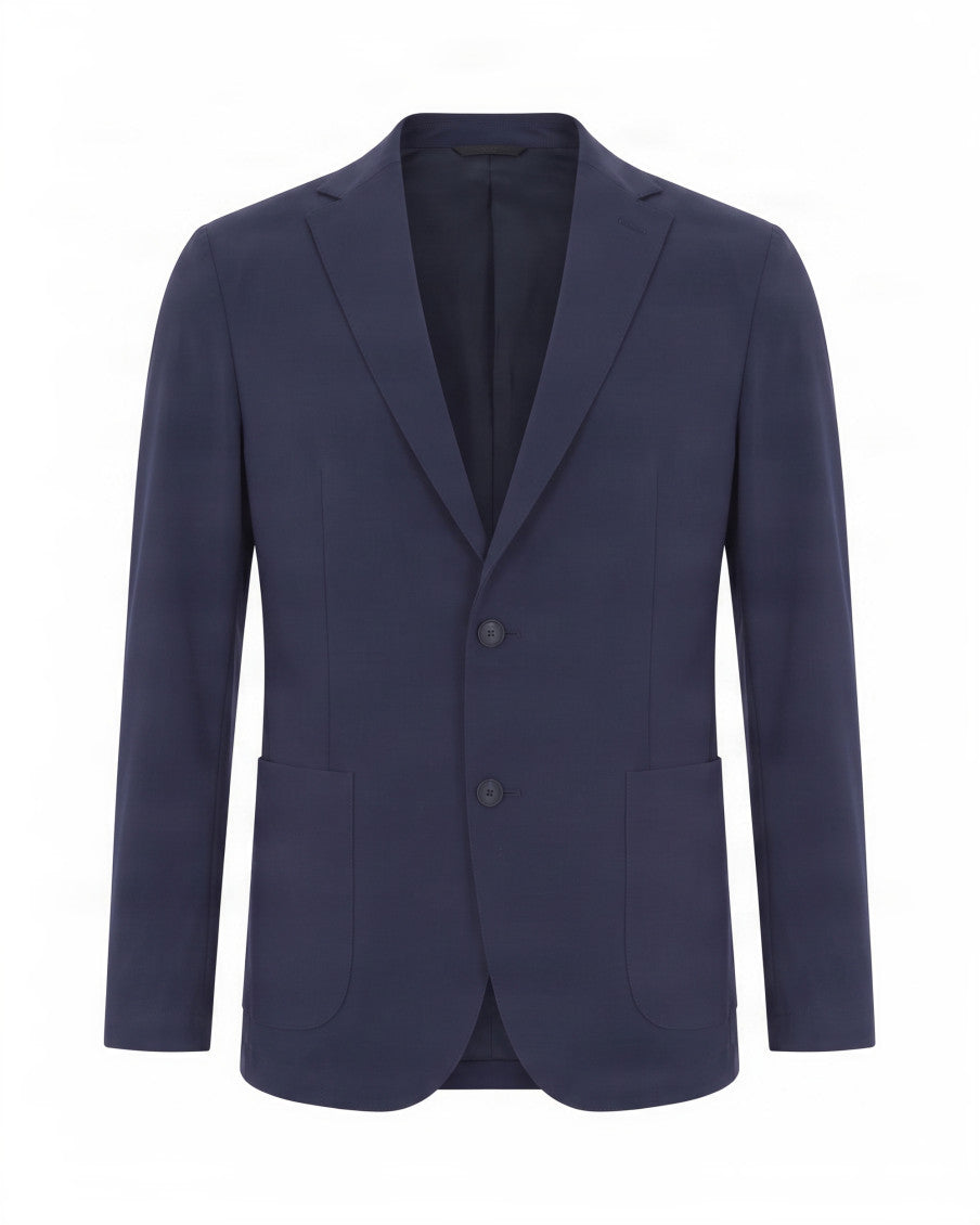 Blue Notched Lapel Blazer 1