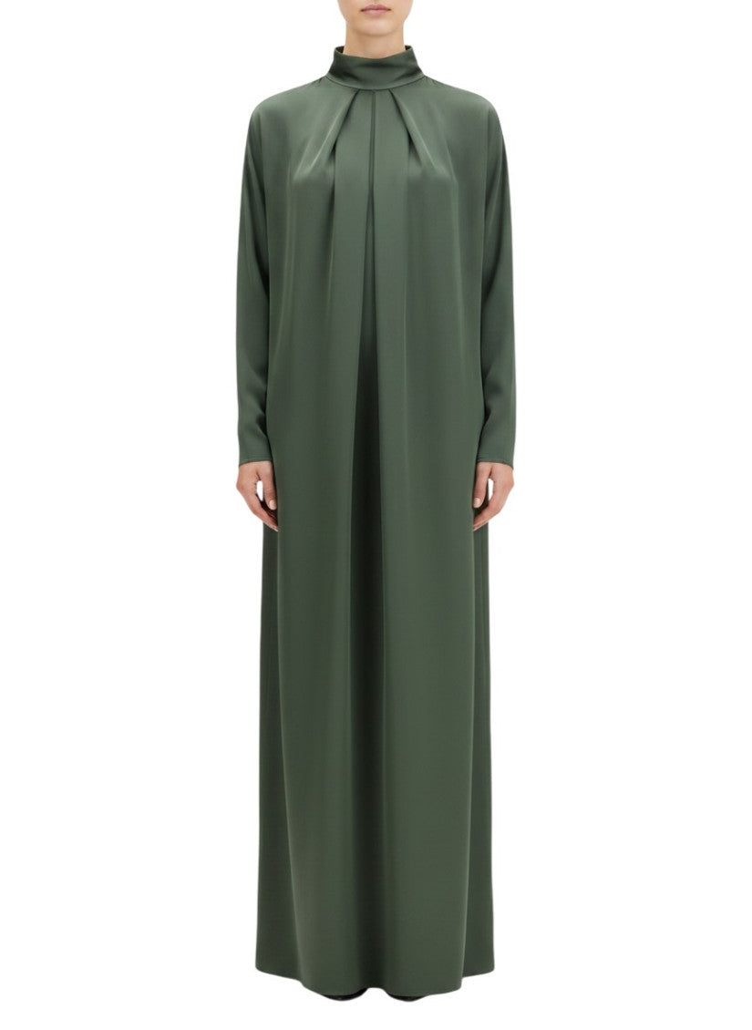 Green Mandarin Collar Maxi Dress 4