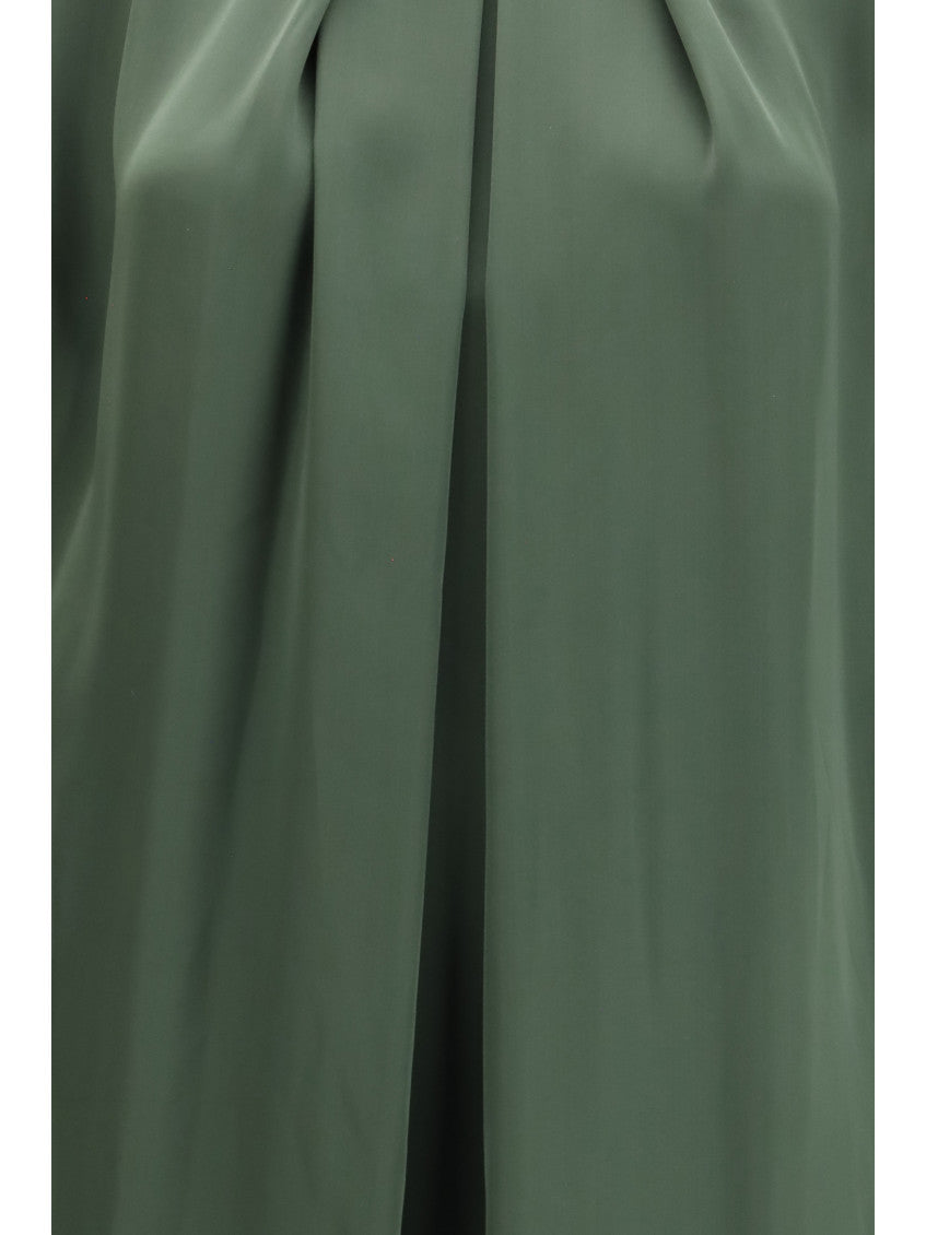 Green Mandarin Collar Maxi Dress 5