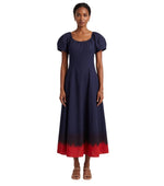 Blue Ombre Round Neck Midi Dress 1
