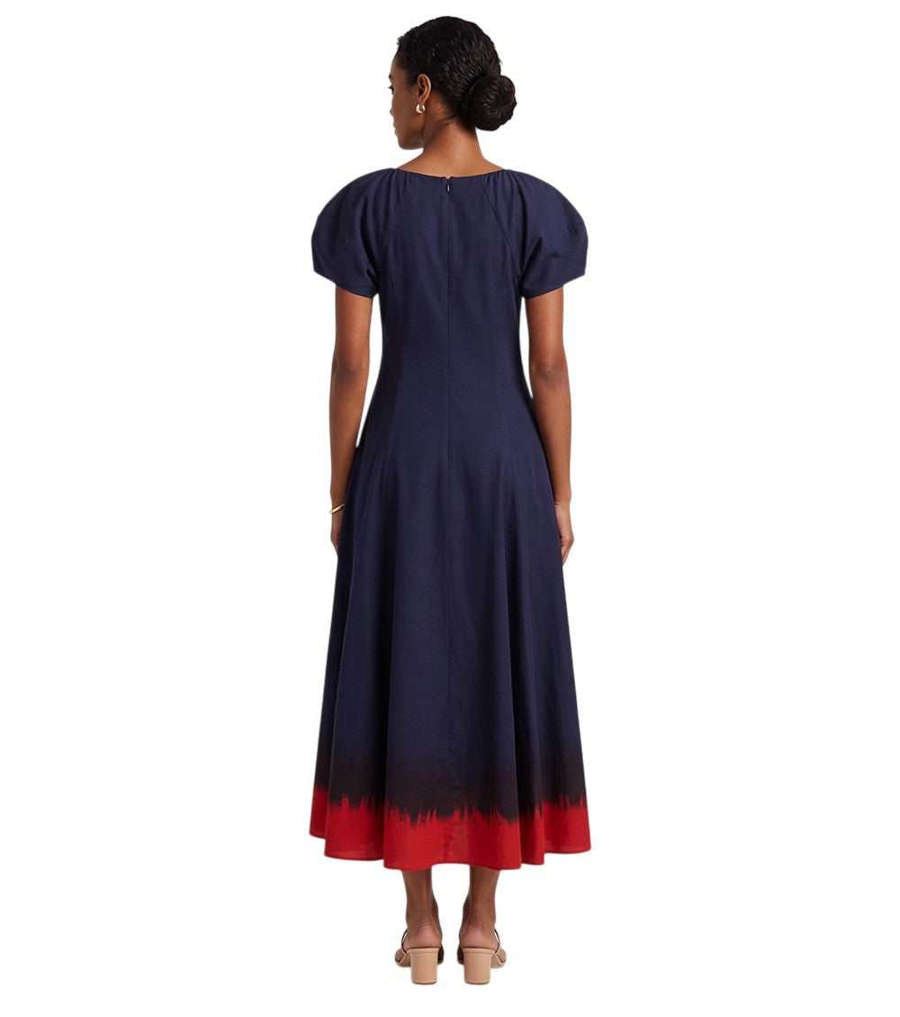 Blue Ombre Round Neck Midi Dress 2
