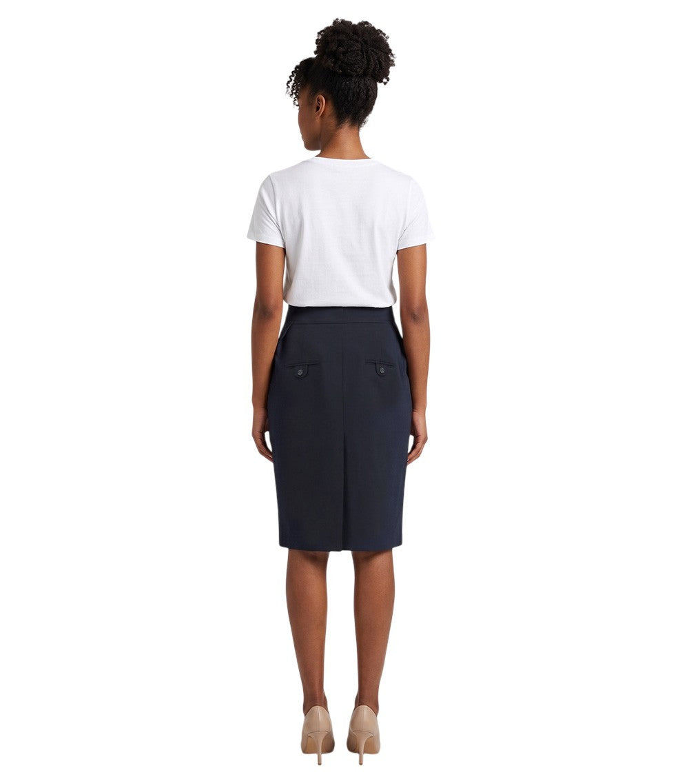 Black Pleated Knee Length Skirt 2