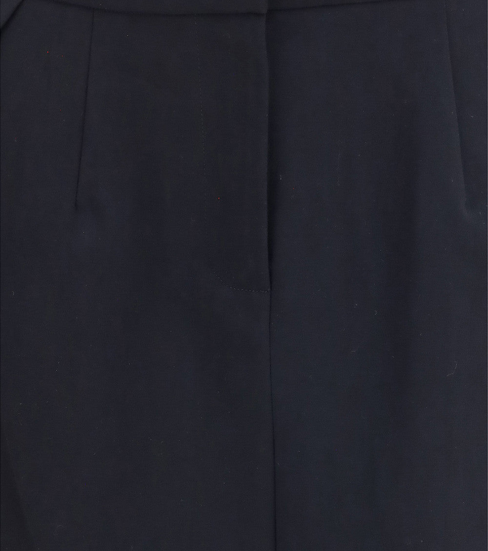 Black Pleated Knee Length Skirt 3