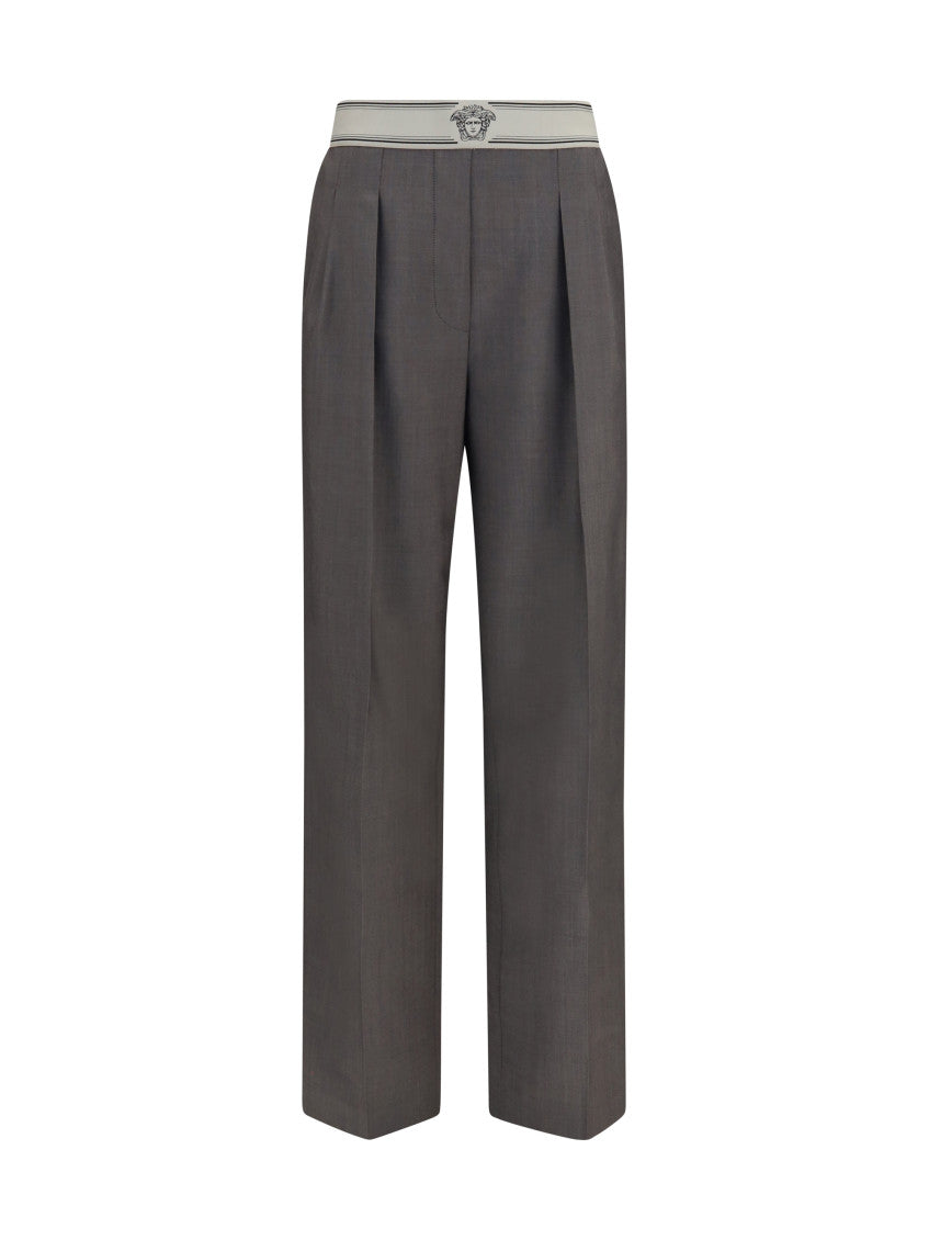 Grey Straight Pleated Pant 1
