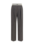 Grey Straight Pleated Pant 1