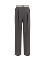 Grey Straight Pleated Pant 1