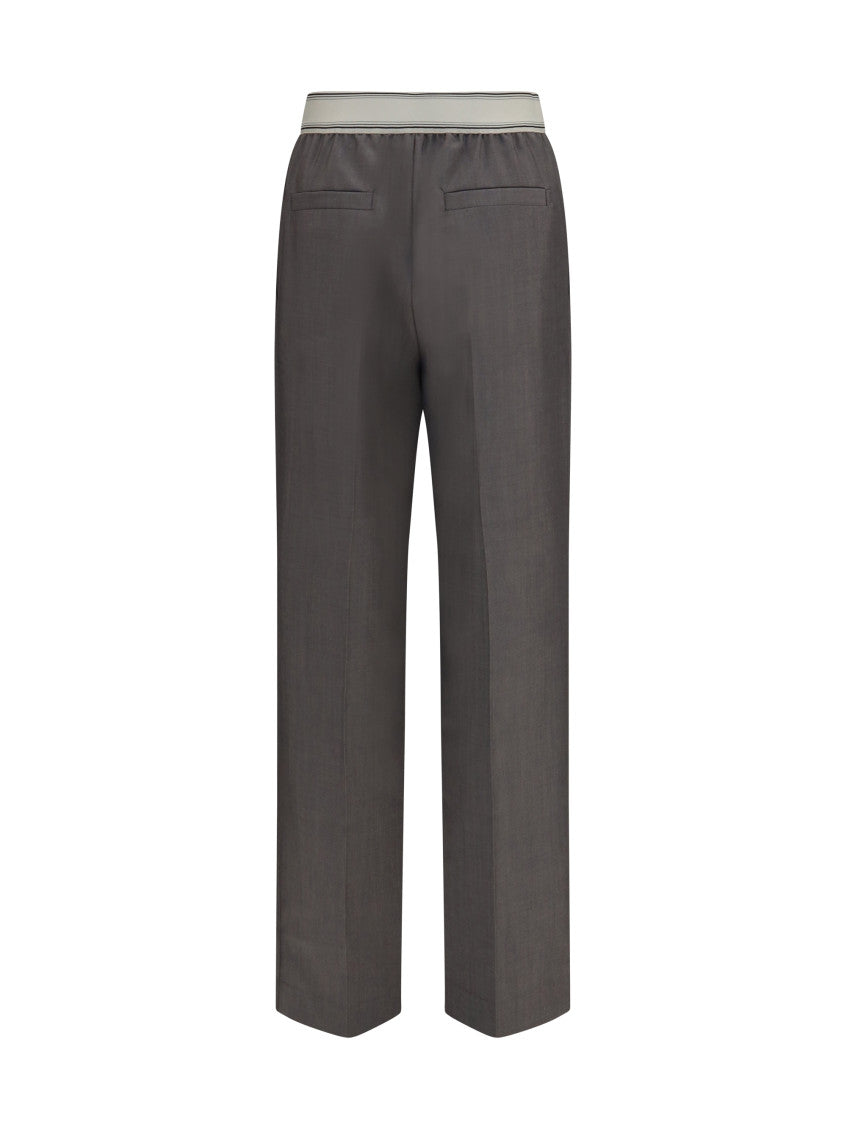 Grey Straight Pleated Pant 2