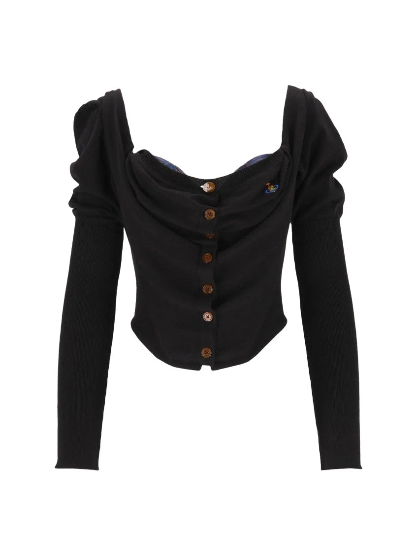 Black Solid Cowl Neck Sweater 1